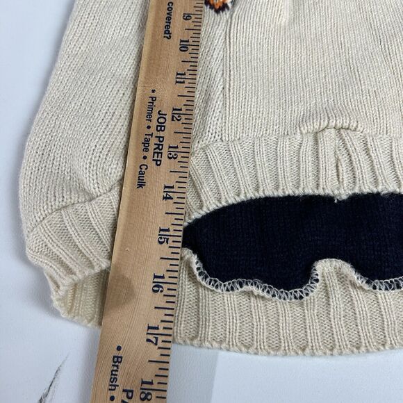 Dog Sweater Cream Chevron Knit Hooded “Chill out” Medium Winter Clothes Warm - Picture 9 of 10